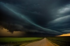 "This shot was taken few years ago while I was chasing in southwestern Saskatchewan. On the radar the bow echo produced by this storm was few hundreds of km long trending north-south. I followed this baby from its birth to death. Storm location is Gull Lake, Saskatchewan, Canada." Gunjan Sinha.