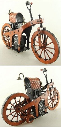 Tin Motorcycle Model - 1885 Benz - The World's First Motorcycle