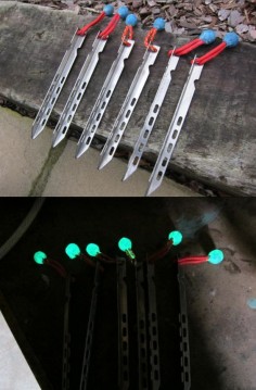TIP: A camp hack to make glow-in-the-dark tent pegs with sugru so you avoid tripping on them at night.