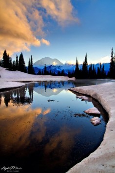 Tipsoe Lake Sunset, Washington State - By Steven Lamar