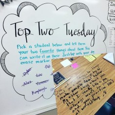 Top Two Tuesday #miss5thswhiteboard Thanks for the bubble inspiration, @Erika Krall-Buxton! #teachersfollowteachers #iteachfifth