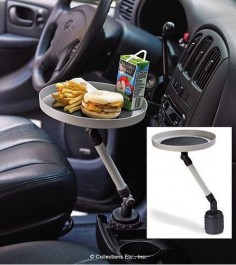 Tray for the car. People who have this in their cars should have their insurance rates automatically raised! Don't eat and drive People! Pay attention to the road!