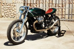 Tricana Motorcycles is a Coimbra, Portugal based garage lead by Jonathan, a young and very talented artist. His most recent work, this superb creation based on a 1989 Moto Guzzi V65 Lario, is a display of mastery and innovation.