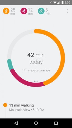 UI - Example #2  graphs on Google Fit