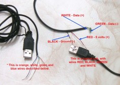 USB wiring and color code