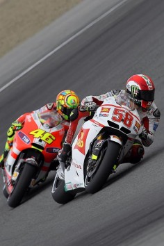 Valentino Rossi and Marco Simoncelli two champions, but sadly simoncelli never had time to prove it. RIP