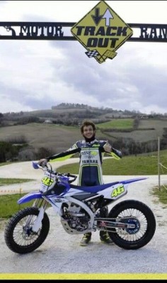 Valentino Rossi at his ranch with a new yamaha yz450f