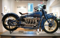 Vintage blue indian motorcycle