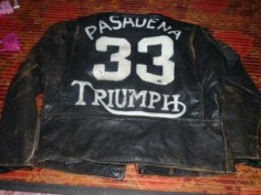 VTG CAFE RACER MOTORCYCLE JACKET PAINTED TRIUMPH photo