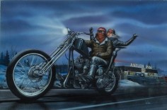 "Wine Country / 50's Style Biker" - Originals - All Artwork - David Mann - Motorcycle Art | Fine Art World