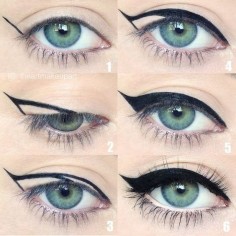 Winged eyeliner is a whole lot easier with this trick. | 27 Charts That Will Help You Make Sense Of Makeup