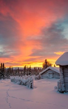 Winter cabin in Staffsvallen, Sweden • Mikael Svensson Photography