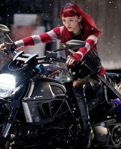 Yukio still from The Wolverine (and the Ducati Diavel, )