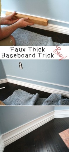 #1. Add faux thick baseboard with this simple trick! -- 27 Easy Remodeling Projects That Will Completely Transform Your Home