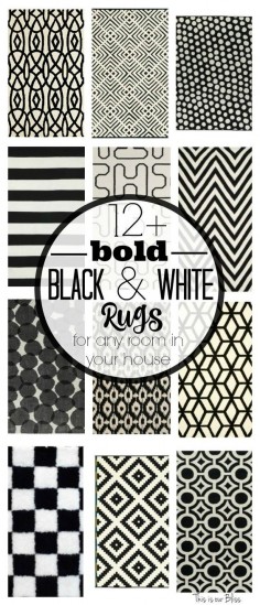 12 Bold Black and white geometric rugs for any room in your house Classic