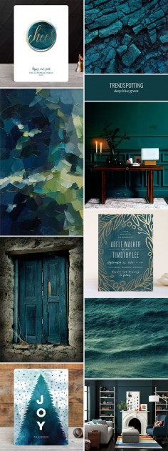 2016 Stationery Color Trends : Deep Blue Green