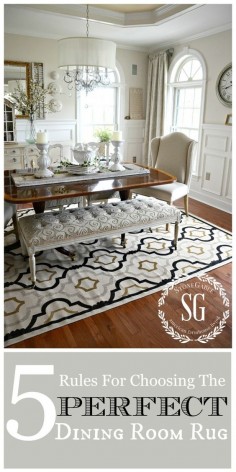 5 RULES FOR CHOOSING THE PERFECT DINING ROOM RUG Choose the PERFECT rug the first time with these tips