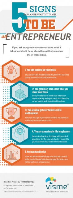 5 signs you have what it takes to be an entrepreneur infographic