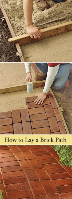 7 Classic DIY Garden Walkway Projects • Tutorials and Ideas! Including, from 'this old house', a great tutorial on how to lay a classic brick path.
