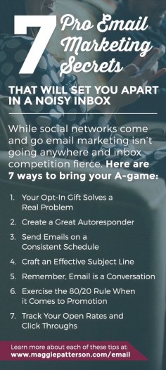 7 Email Marketing Secrets for Your Small Business // While you may personally be SO over email, not everyone else is. And if you’re going to spend time marketing at all, your email marketing absolutely needs to be in the mix. Use these 7 pro email marketing secrets to stand out in a busy inbox with value-added emails that don’t suck.