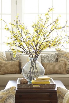 A budding forsythia is an early sign that winter is over, but you can make it feel like spring anytime with Pier 1's brightly blooming Artificial Forsythia Branch.