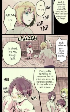 A comic about Eren who turned into a child by one of Hanji’s experiments [Part 1] pic 3
