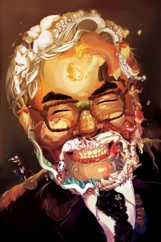 A Delightful Portrait of Hayao Miyazaki Made Out of Ghibli Characters