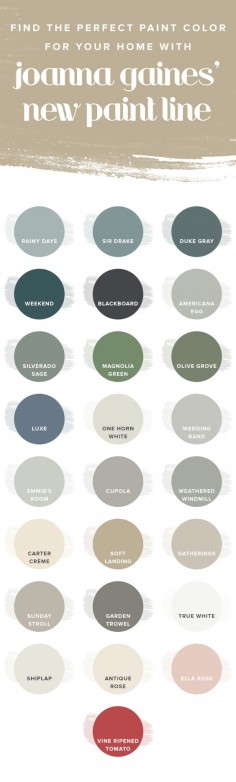 A fresh coat of paint might just be the secret to instantly making your home feel refreshed. @Joanna Gaines has a new paint line with beautiful color ideas for your home. From the living room to the bedroom to the exterior, take a look for some paint color ideas and inspiration.