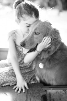 A girl and her dog.