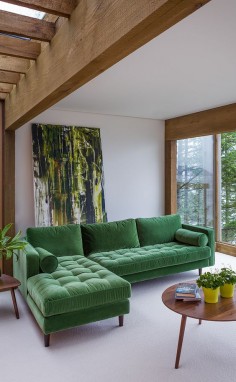 A lush space. SVEN 'Grass Green' sectional