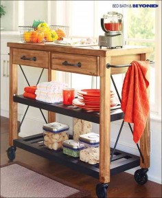 A rolling cart can be a blessing in the kitchen or any space where you need a little more storage. They add an element of functionality while still being incredibly stylish. Serve food, store plates, set out holiday treats or have your morning cup of joe here.