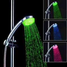 A shower head that changes colors based on the temperature it senses.