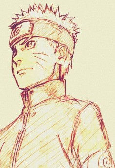 A sketch Kishimoto did of Naruto as an adult for the new movie coming out in December this year.