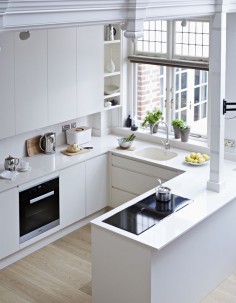 A stylish & contemporary white kitchen - Pure kitchen from John Lewis of Hungerford. 