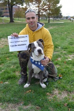 Adam and his dog, Kansas City, MO I am an engineer I am a “pit bull” dog owner I am the majority