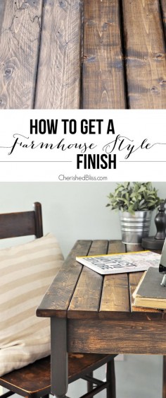 An easy step-by-step tutorial for finishing raw wood or furniture. With this technique you can apply a Farmhouse Style Finish to your next DIY project.