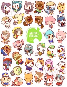 Animal Crossing sticker sheet includes 35 npcs that appear in New Leaf. Each sheet is  and are not precut.