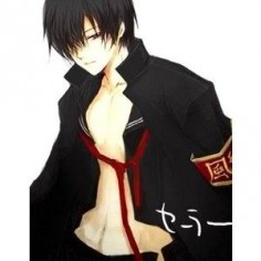 anime boy with black hair and red eyes - Buscar con Google