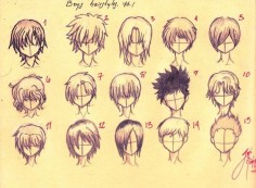 Anime boys Hairstyles: all fifteen. First tutorial by ~JoseN16 on deviantART:
