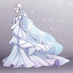 anime girl in long dress