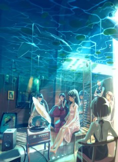 anime under water, anime room in under water