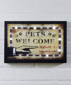 Another great find on #zulily! 'Pets Welcome' Light-Up Wrapped Canvas #zulilyfinds