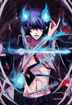 Ao No Exorcist/ Blue Exorcist. Holy shit, one of the hottest depictions of Rin I've seen!