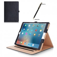 Apple iPad Pro Case  ProCase Leather Stand Folio Case Cover for 2015 Apple iPad Pro  inch with Multiple Viewing angles auto Sleep/Wake Document Card Pocket (Black)