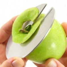 Apple Slicer - $5 This unique Apple Slicing Disc will create the desired sliced apple effect just by applying steady pressure and twisting. This motion also cores the apple at the same time. This disc makes great thin slices that are prefect for frying or for use in decorating or just plain eating.