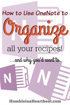 Are all your recipes floating around without much organization? How about getting them all in one place so you never have to search for your favorite Chocolate Chip Cookie recipe ever again? Here's how to use Microsoft OneNote for getting your recipes organized so you can search less and cook more! Pinned over 2,600 times!