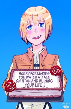 Armin made the fandom a cake