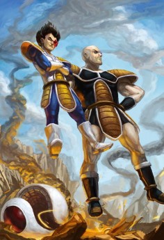 Arrival of the Saiyans. A very well done digital painting of Vegeta and Nappa, from Dragon Ball.
