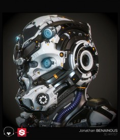 ArtStation - Sci-Fi Helmet - Real Time Version - by Jonathan BENAINOUS, Jonathan BENAINOUS