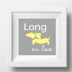 Artwork | Yellow & Gray Dachshund | Long on Love